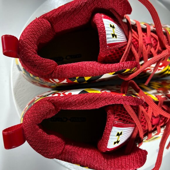 RARE Under Armour Mens Size 10.5 Shoes Maryland Flag Sneakers Mid Top Terrapins - Picture 10 of 13